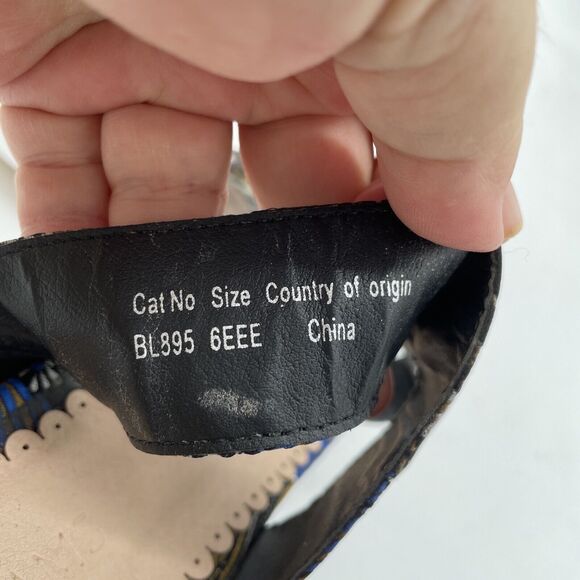 JD William Blue Patterned glitzy sandals size 6 EEE wide fit - Picture 12 of 14